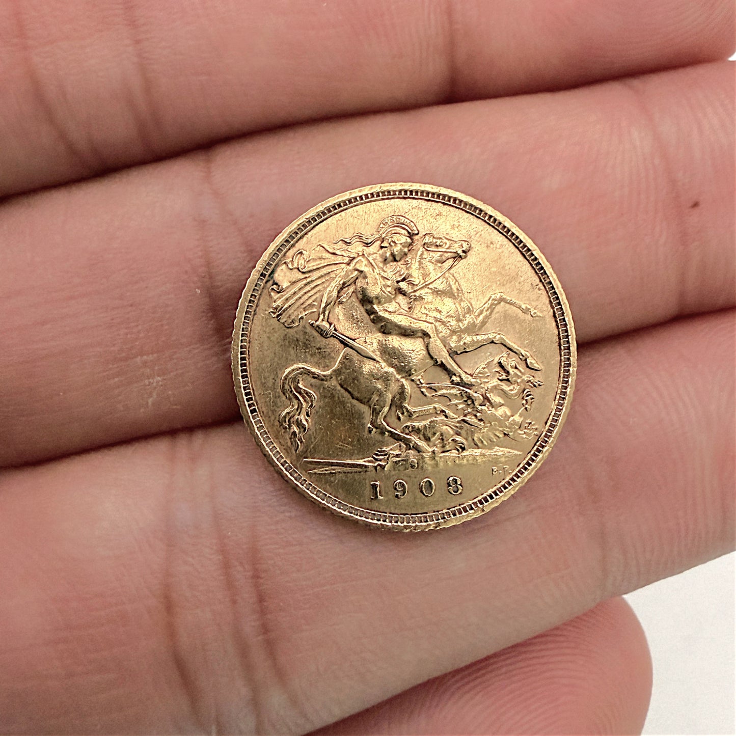 NZGD | 22ct Gold 1908 Edwards VII Half Sovereign Coin