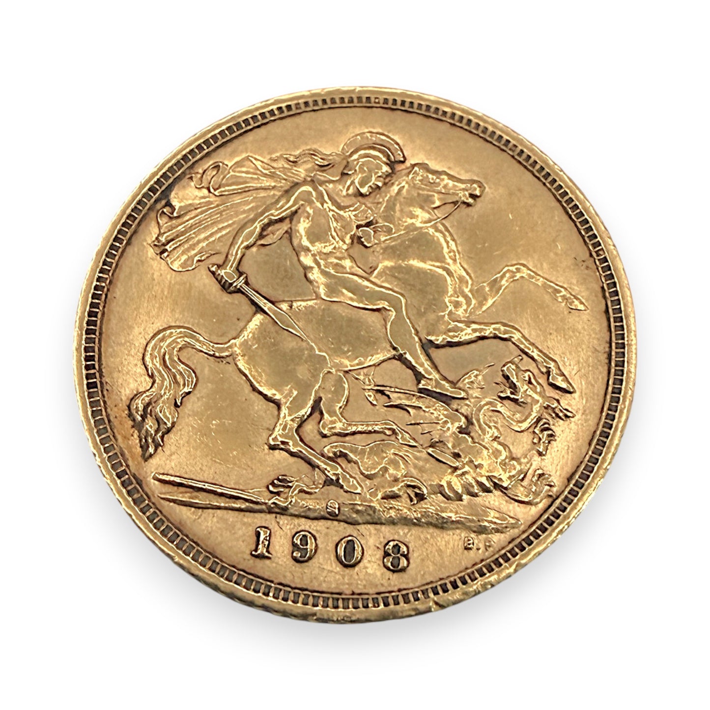 NZGD | 22ct Gold 1908 Edwards VII Half Sovereign Coin