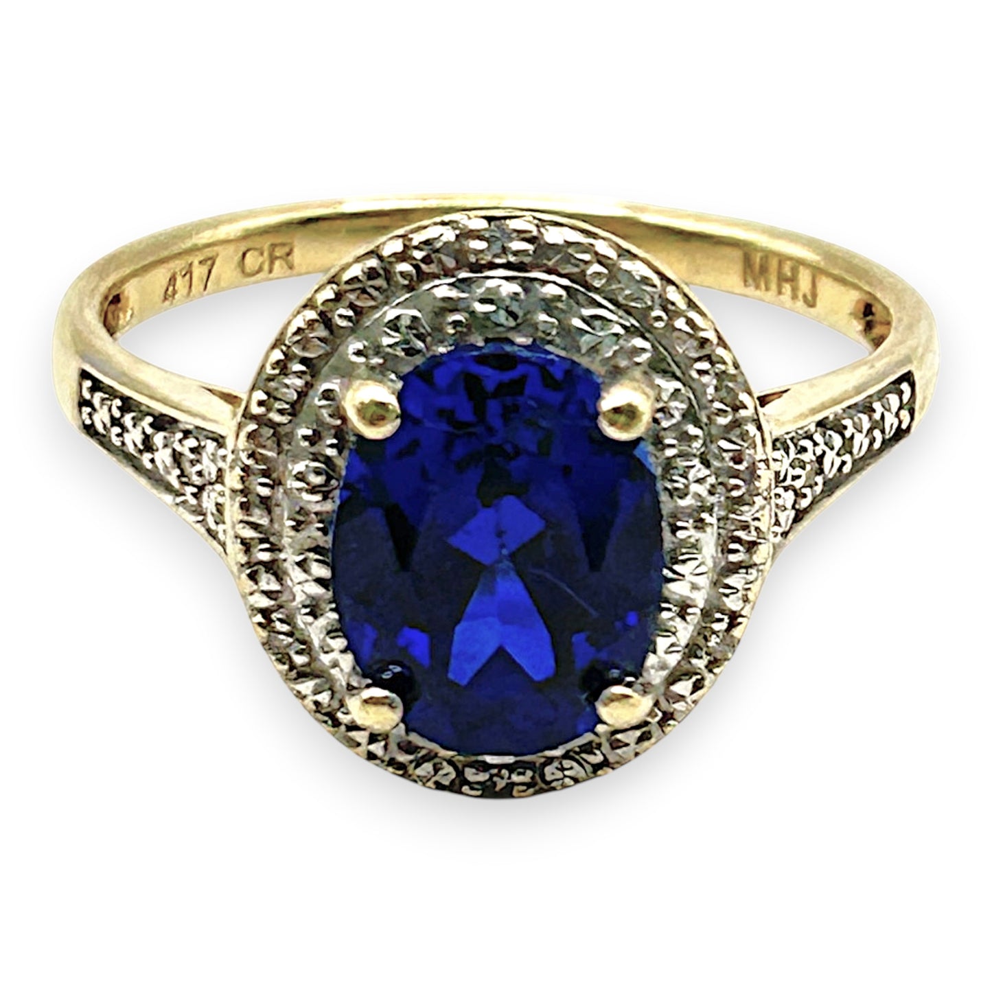 NZGD | 10ct Gold MICHAEL HILL Blue Aurora Ring Valuation $1,200