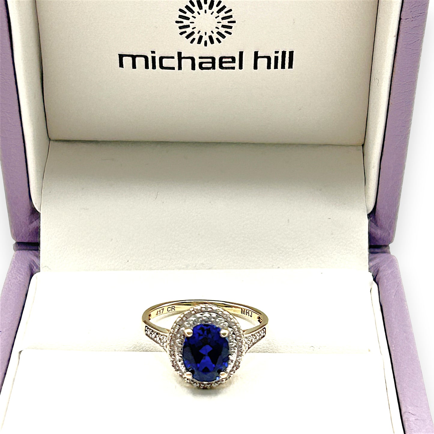 NZGD | 10ct Gold MICHAEL HILL Blue Aurora Ring Valuation $1,200