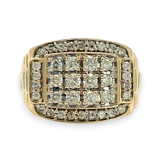 NZGD | 10ct Y/W Gold  Imperial Two‑Tone Diamond Signet Ring Valuation $5,000