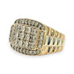 NZGD | 10ct Y/W Gold  Imperial Two‑Tone Diamond Signet Ring Valuation $5,000