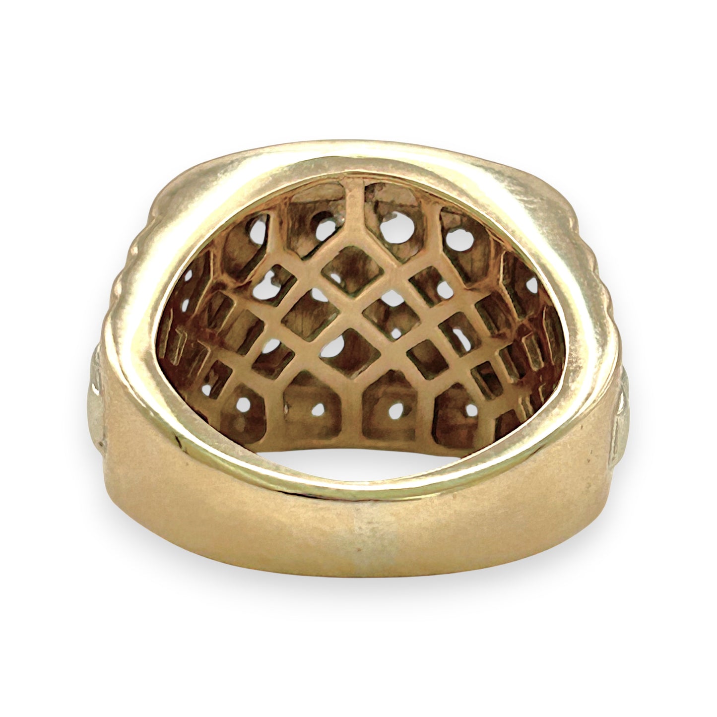 NZGD | 10ct Y/W Gold  Imperial Two‑Tone Diamond Signet Ring Valuation $5,000