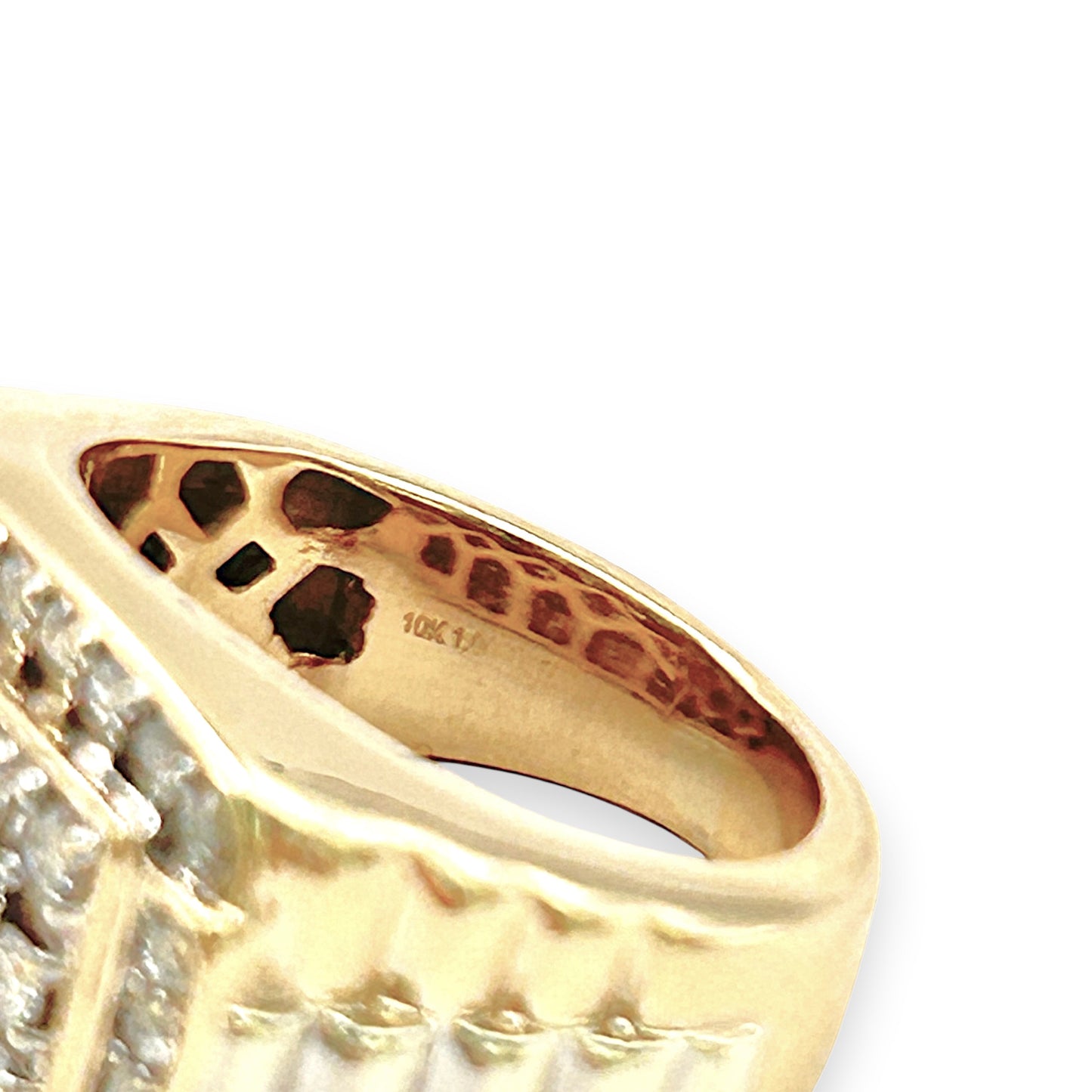 NZGD | 10ct Y/W Gold  Imperial Two‑Tone Diamond Signet Ring Valuation $5,000