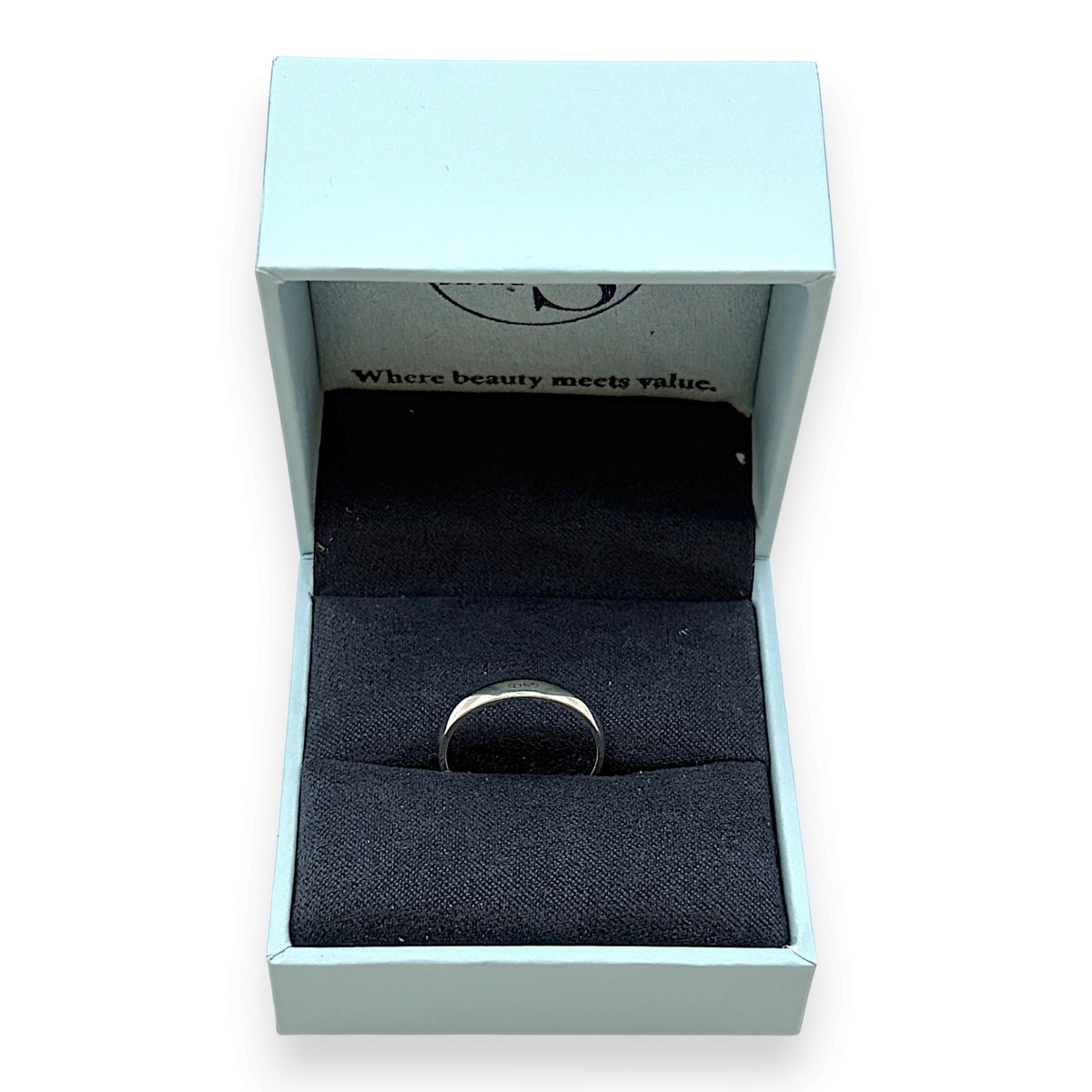 NZGD | 9ct White Gold una Court Band Ring Size M