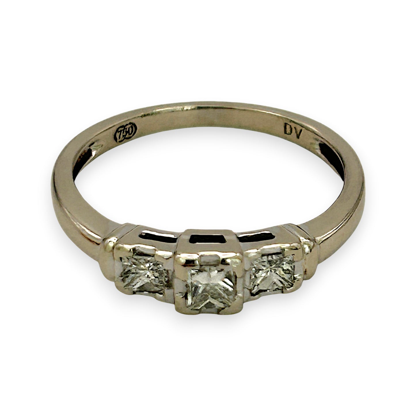 NZGD | 18ct White Gold Princess Trio Diamond Ring Valuation $3,350