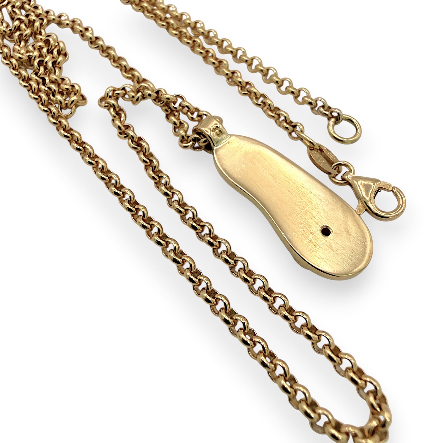 NZGD | 9ct Gold Vintage Ruby Slipper Pendant Necklace 48cm