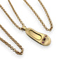NZGD | 9ct Gold Vintage Ruby Slipper Pendant Necklace 48cm