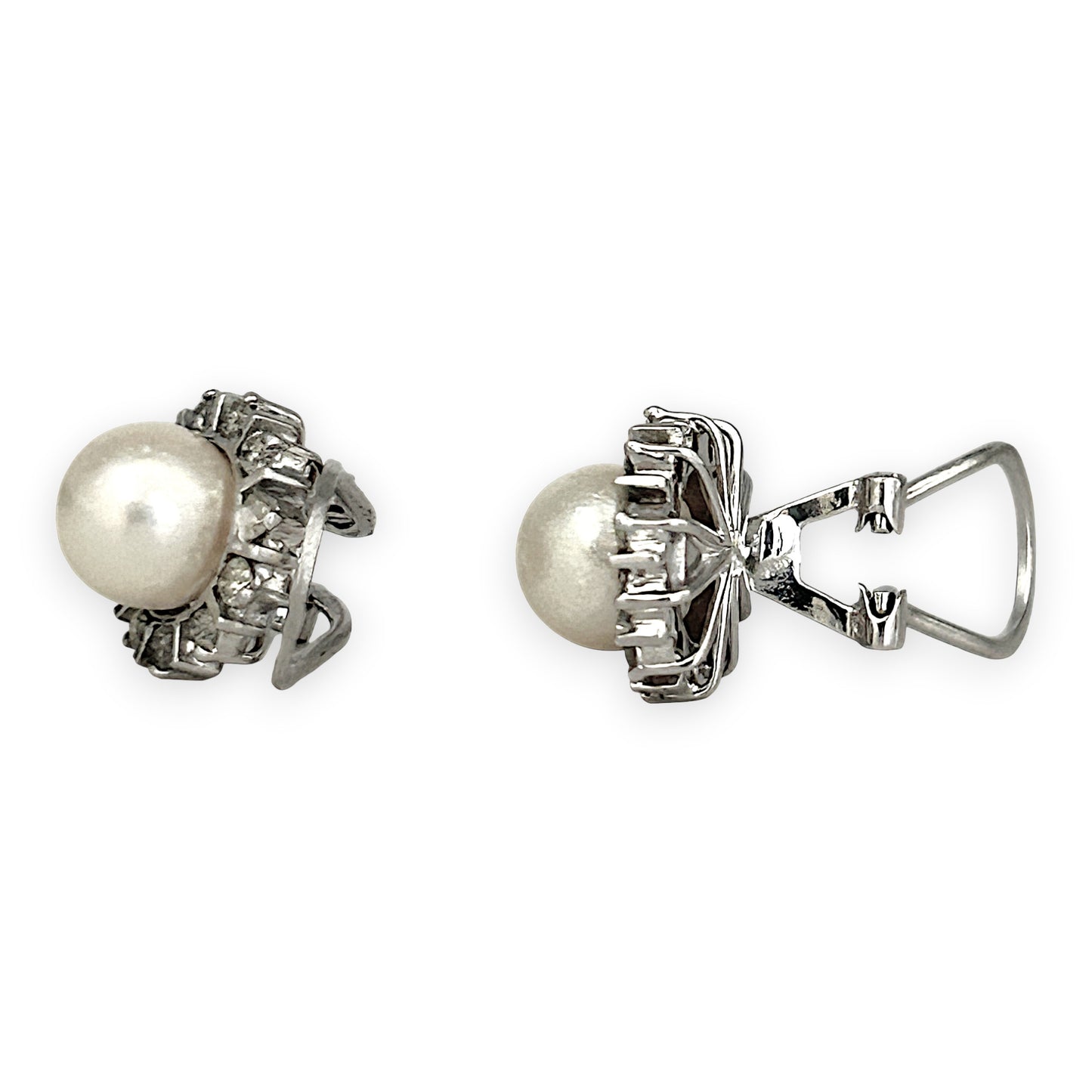 NZGD | 10ct White Gold Pearl Aurora Clip Earrings