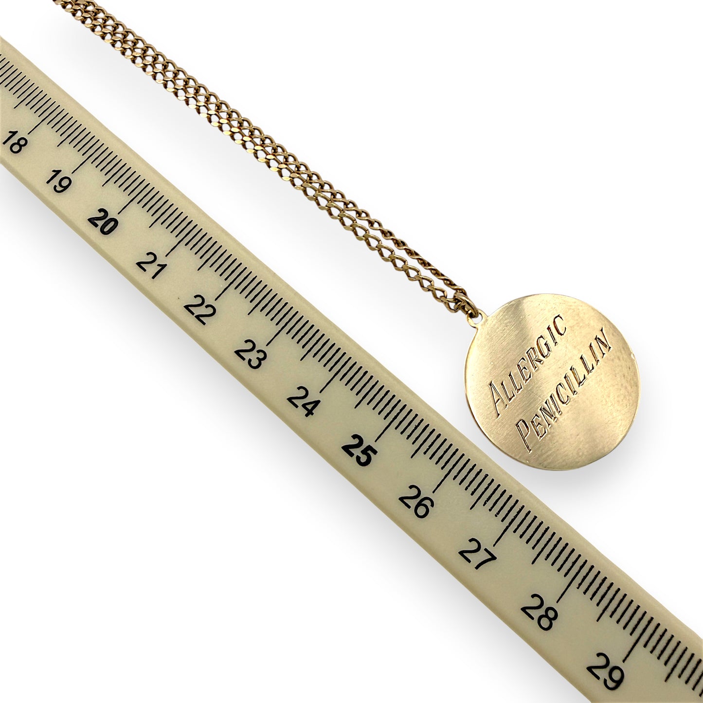 NZGD | 9ct Gold Penicillin Allergy Pendant Necklace 50cm