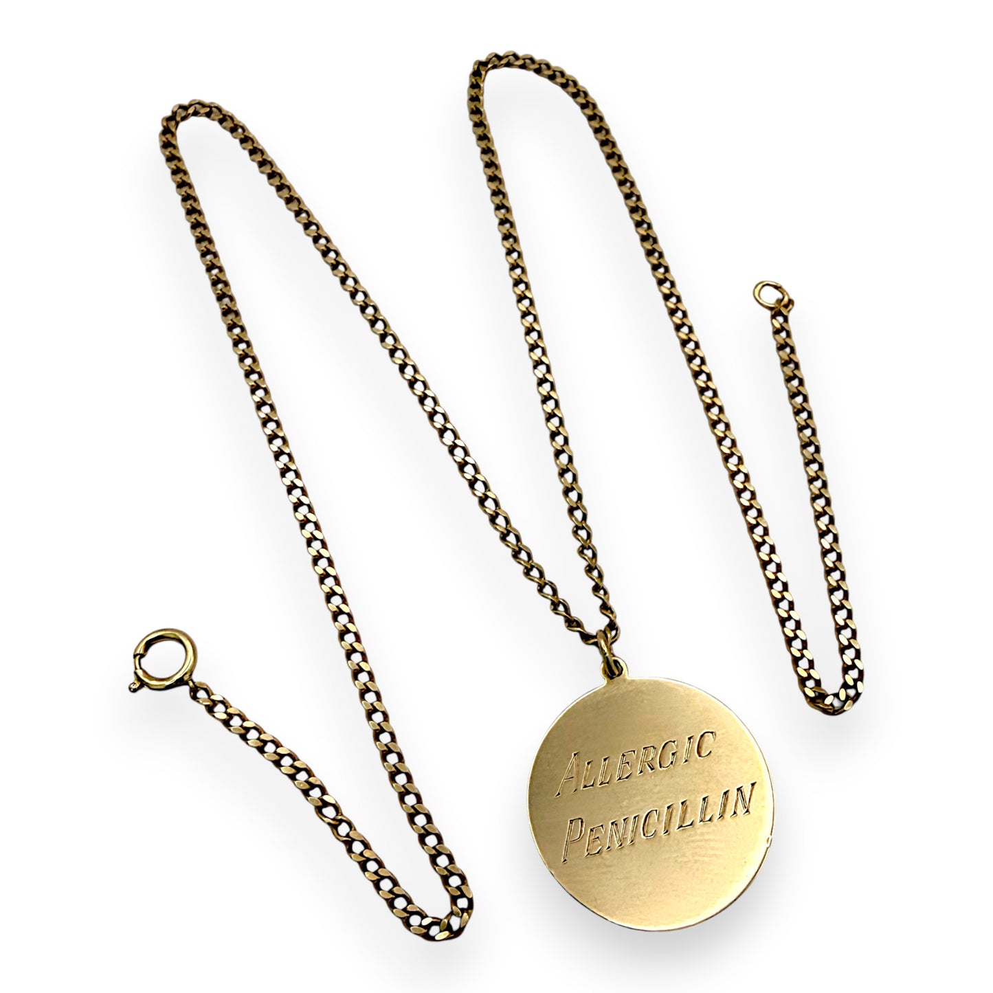 NZGD | 9ct Gold Penicillin Allergy Pendant Necklace 50cm