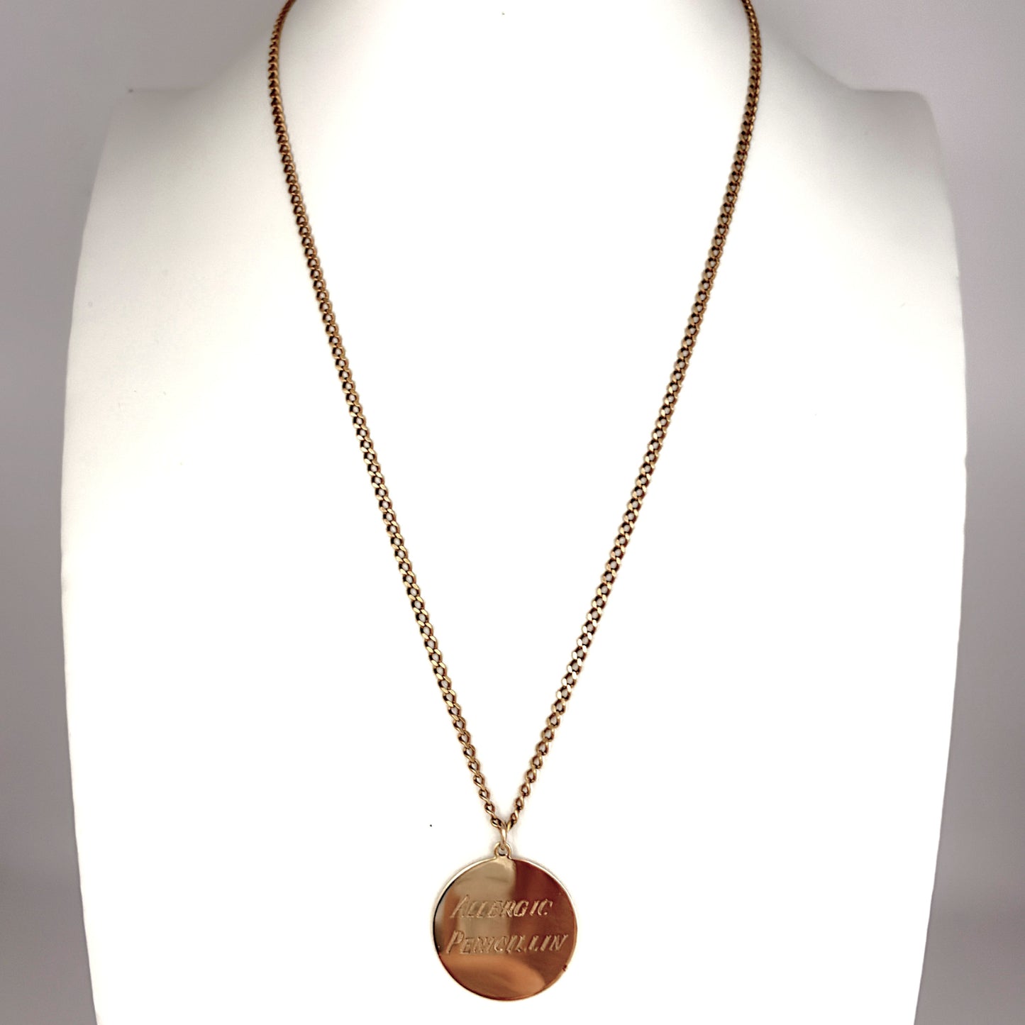 NZGD | 9ct Gold Penicillin Allergy Pendant Necklace 50cm