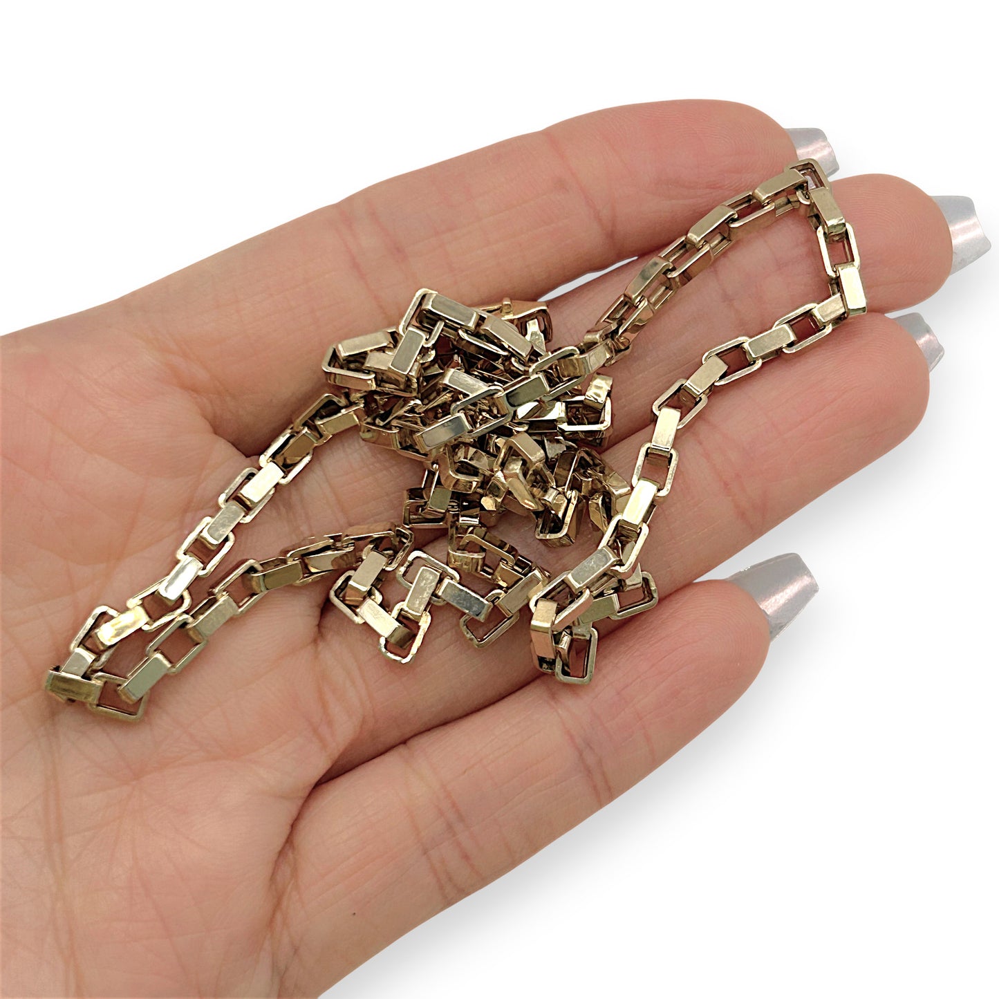 BRAND NEW | 18ct Gold Imperial Box‑Bold Chain 49cm