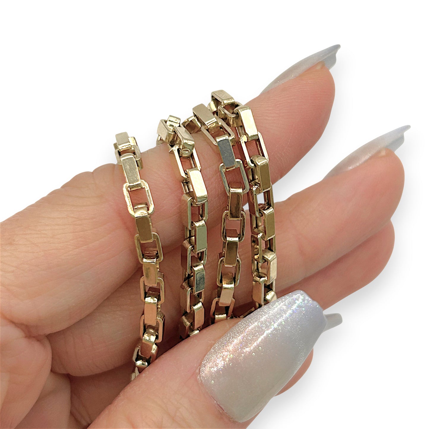 BRAND NEW | 18ct Gold Imperial Box‑Bold Chain 49cm