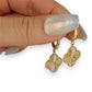 BRAND NEW | 18ct Gold Golden Clover Dangle Earrings