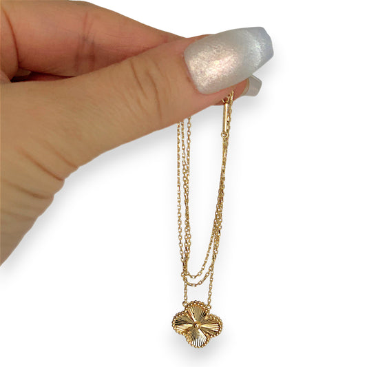 BRAND NEW | 18ct Gold Golden Clover Radiance Necklace 44cm