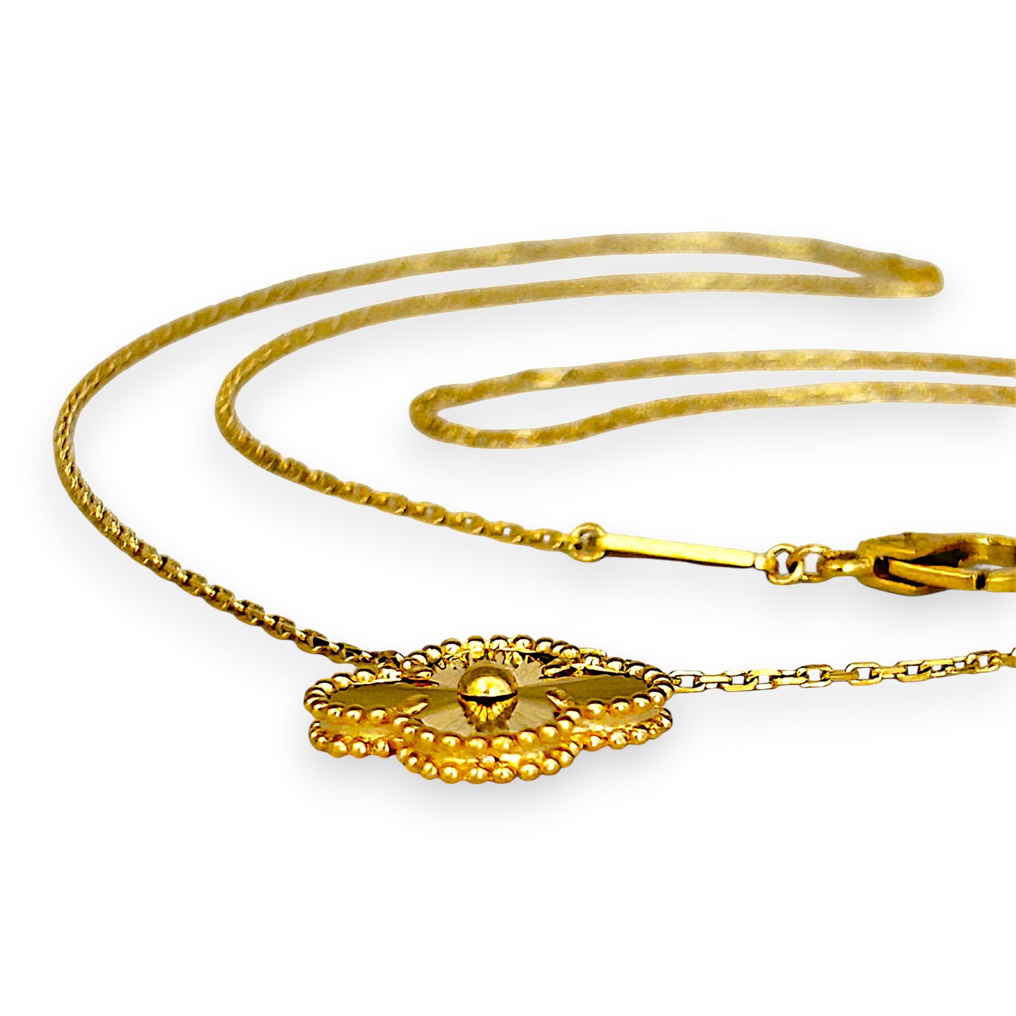 BRAND NEW | 18ct Gold Golden Clover Radiance Necklace 44cm