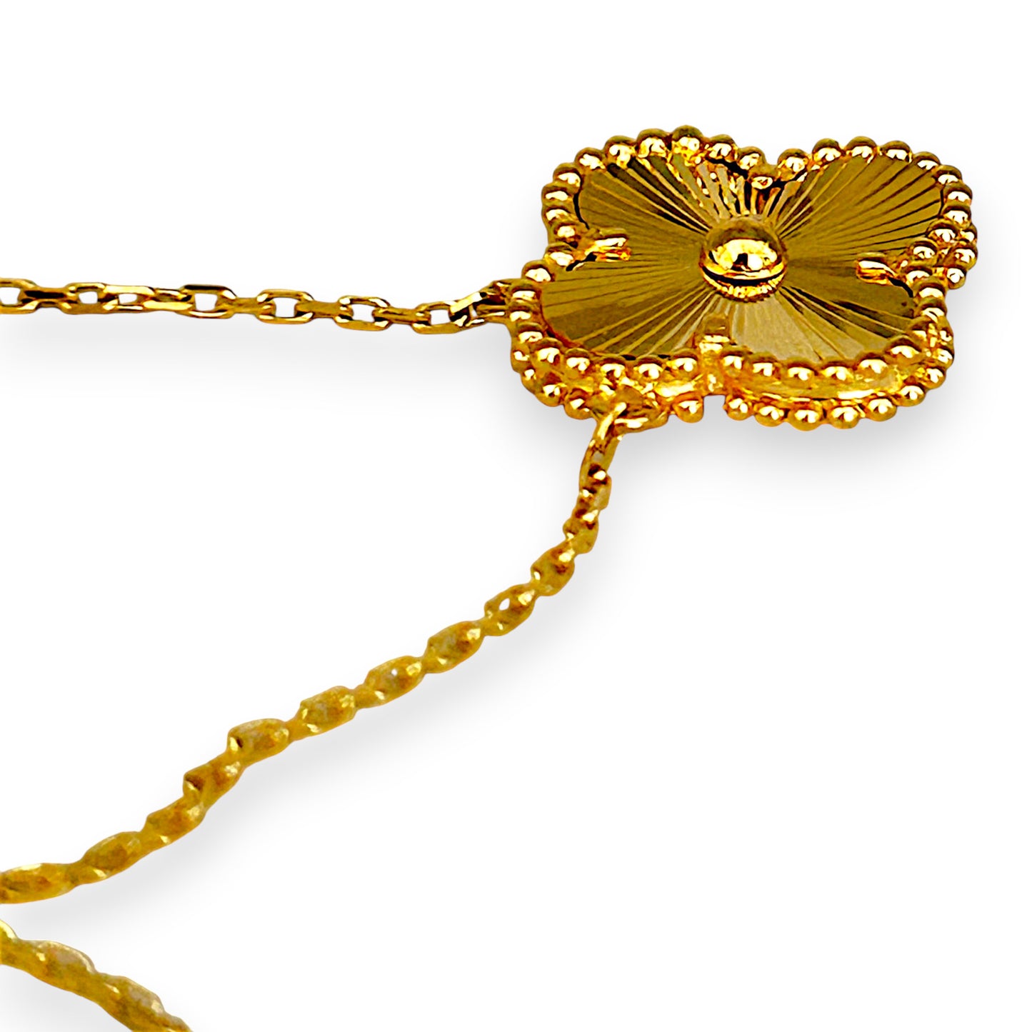 BRAND NEW | 18ct Gold Golden Clover Radiance Necklace 44cm