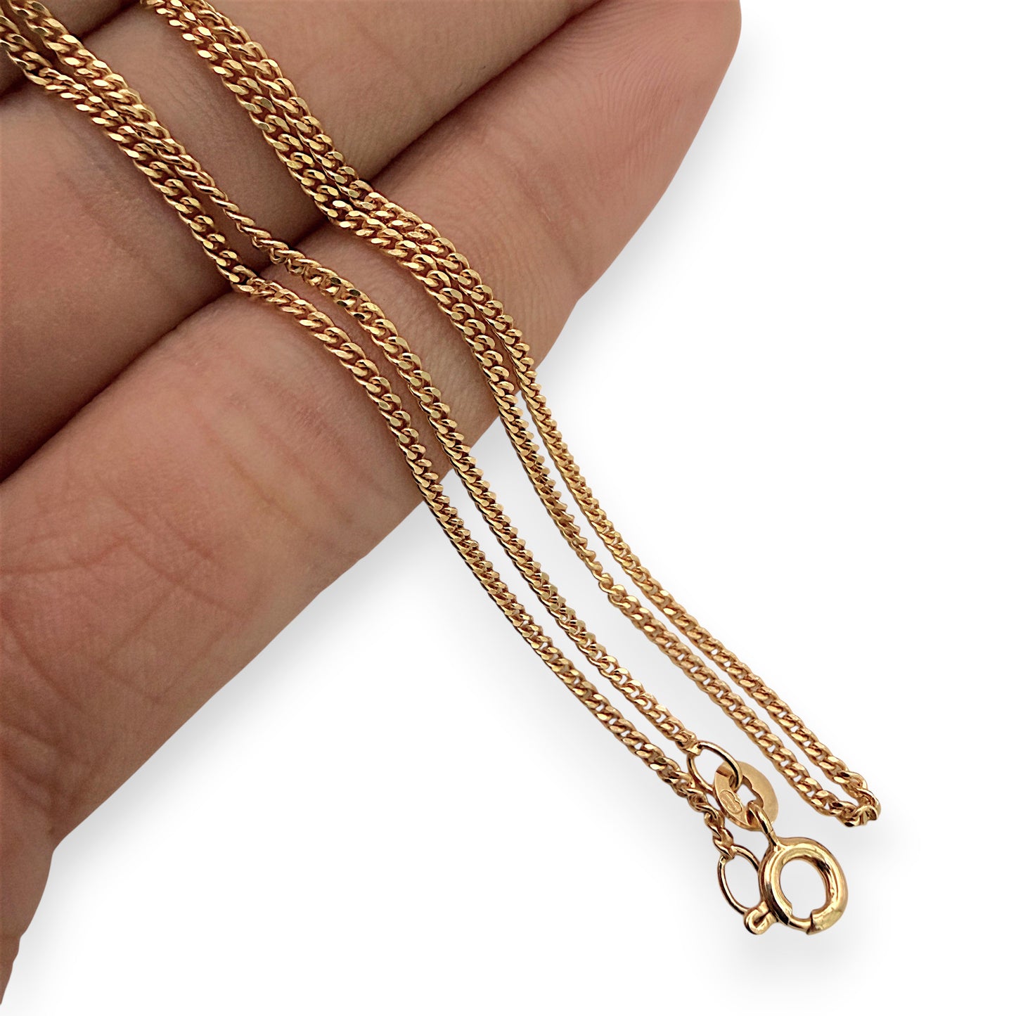 NZGD | 9ct Gold UNOAERRE Fine Curb Elegance Chain 58cm