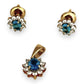 NZGD | 18ct Gold Blue Topaz and Diamond Pendant & Earring Set