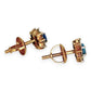 NZGD | 18ct Gold Blue Topaz and Diamond Pendant & Earring Set