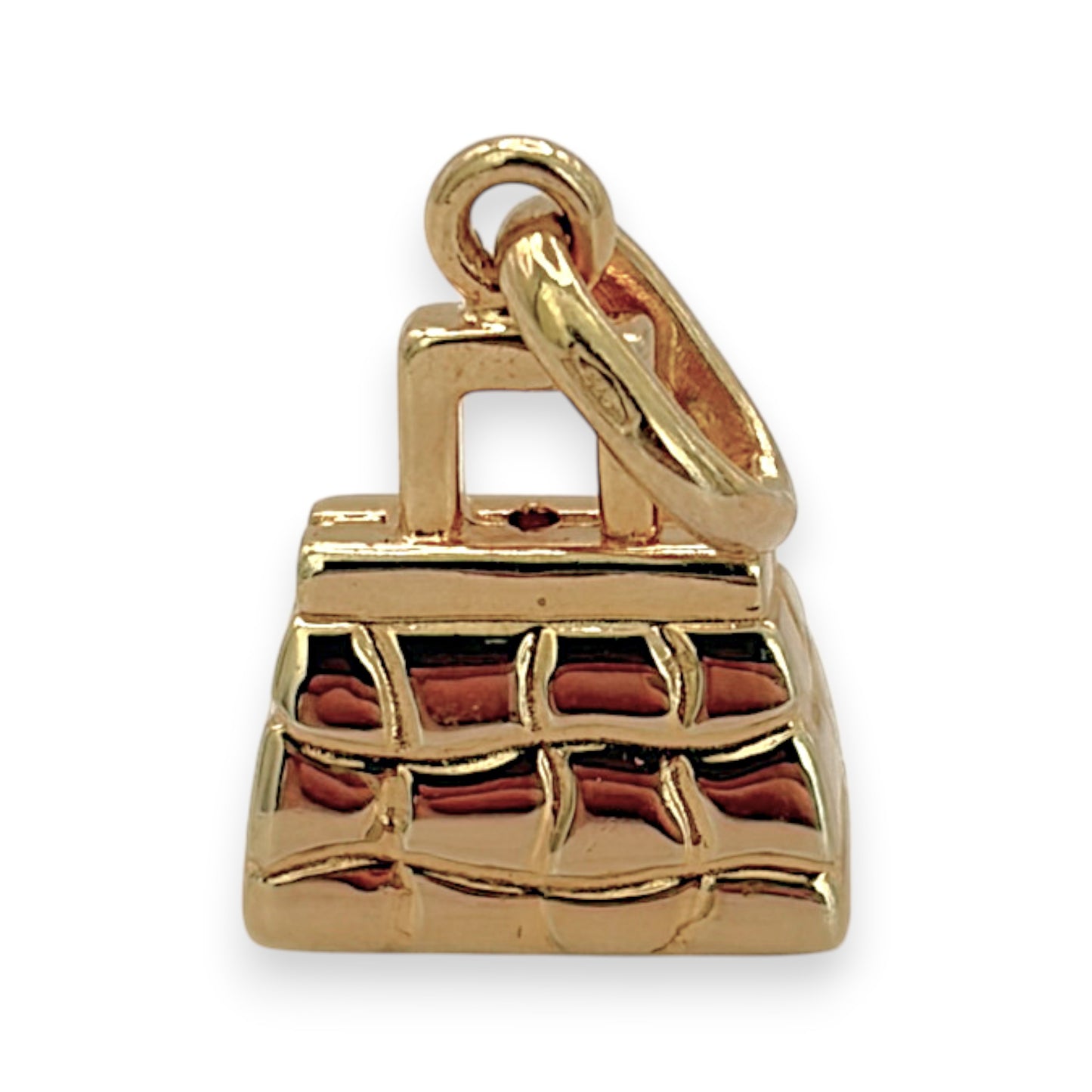 NZGD | 9ct Gold Chic Quilted Bag Pendant/Charm 15.5mm