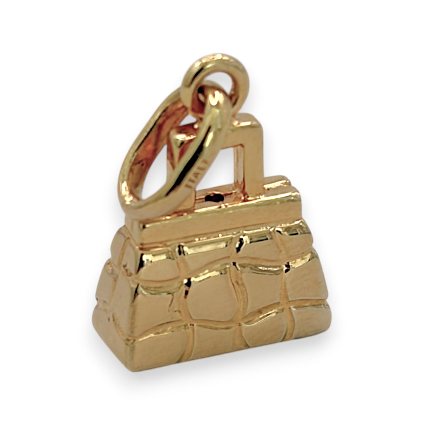 NZGD | 9ct Gold Chic Quilted Bag Pendant/Charm 15.5mm