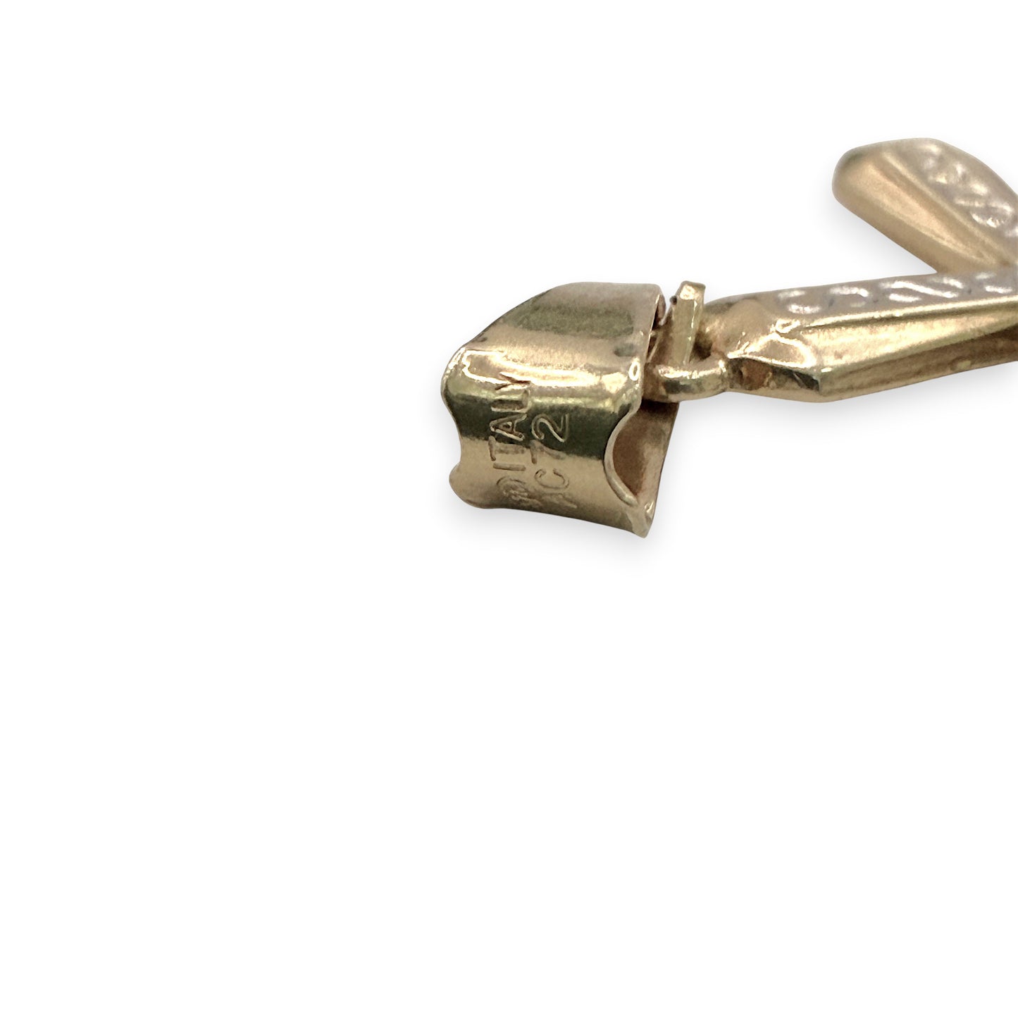 NZGD | 9ct Y/W Gold Radiant Dual‑Gold Cross Pendant 26.9mm