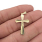 NZGD | 9ct Y/W Gold Radiant Dual‑Gold Cross Pendant 26.9mm
