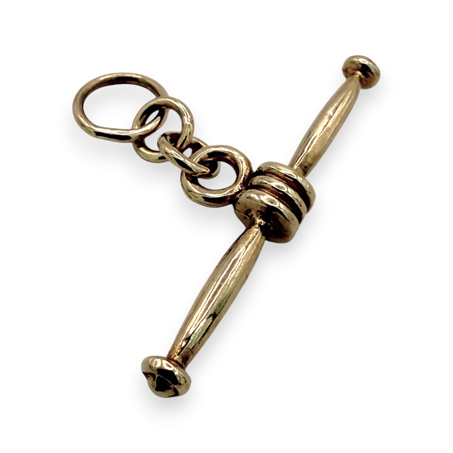 NZGD | 9ct Gold Vintage Curve T‑Bar Pendant 31.9mm