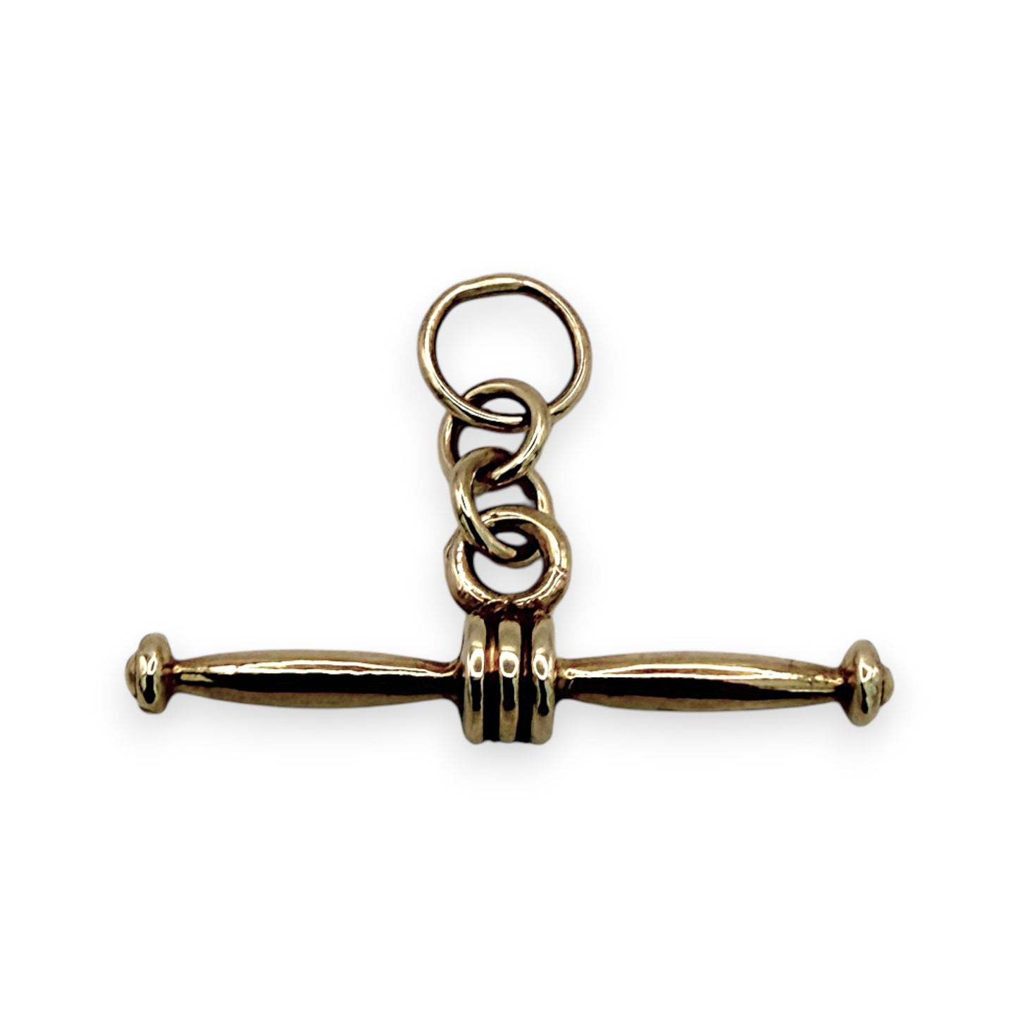 NZGD | 9ct Gold Vintage Curve T‑Bar Pendant 31.9mm