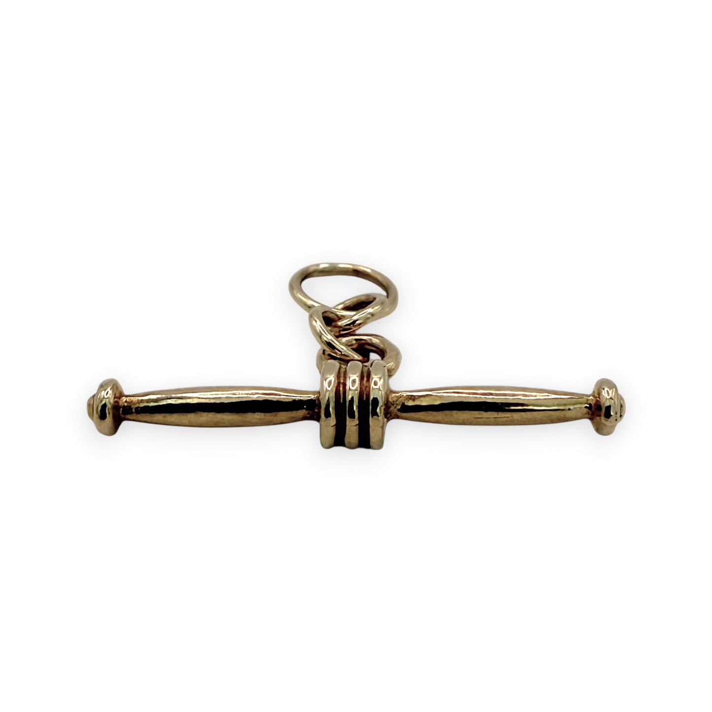 NZGD | 9ct Gold Vintage Curve T‑Bar Pendant 31.9mm