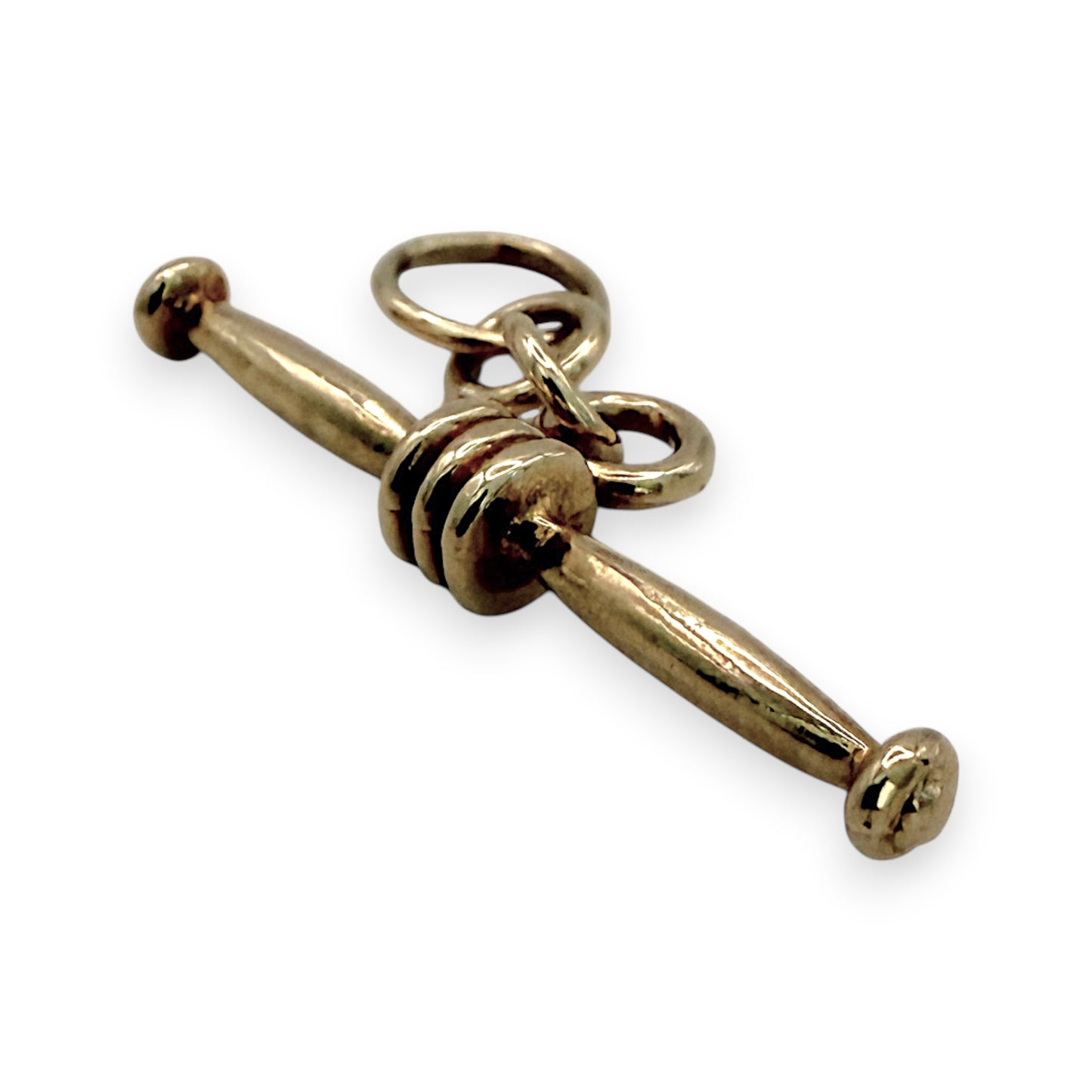 NZGD | 9ct Gold Vintage Curve T‑Bar Pendant 31.9mm