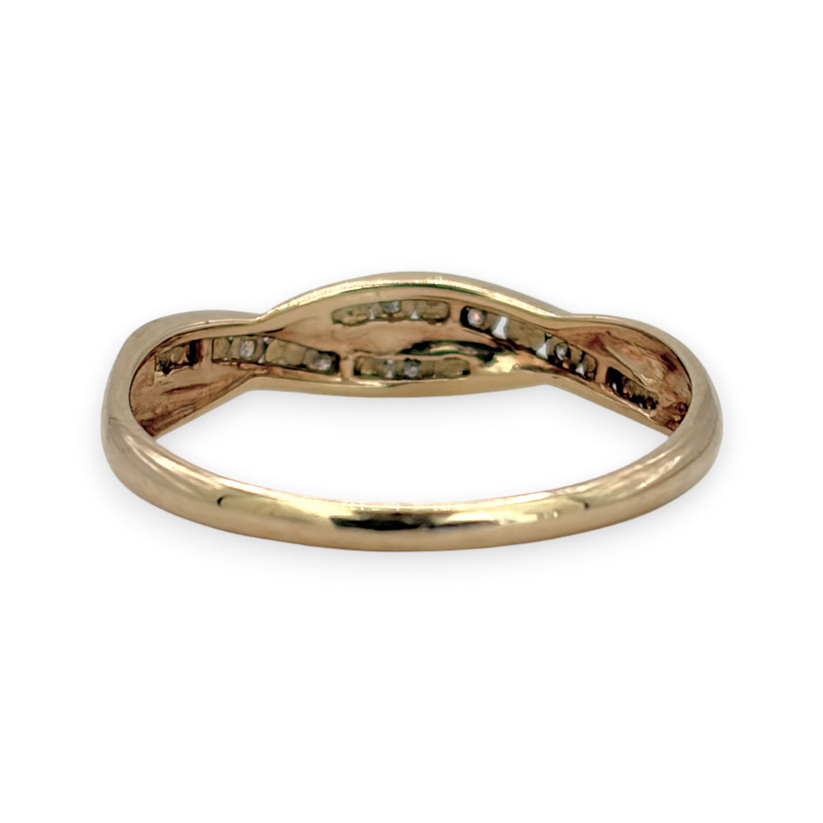 NZGD | 9ct Gold PROUDS Luxe Weave Diamond Ring Size Q 1/2