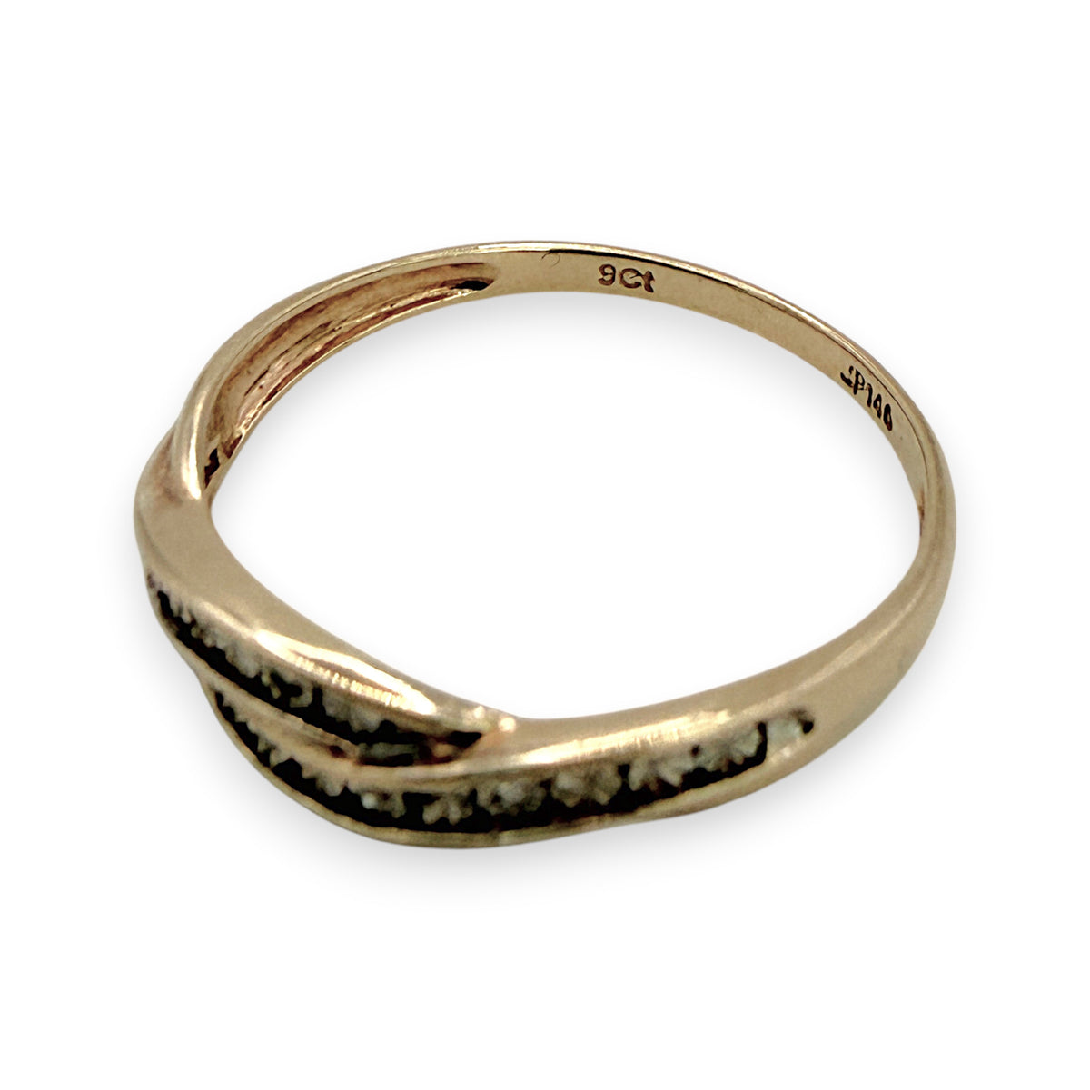 NZGD | 9ct Gold PROUDS Luxe Weave Diamond Ring Size Q 1/2