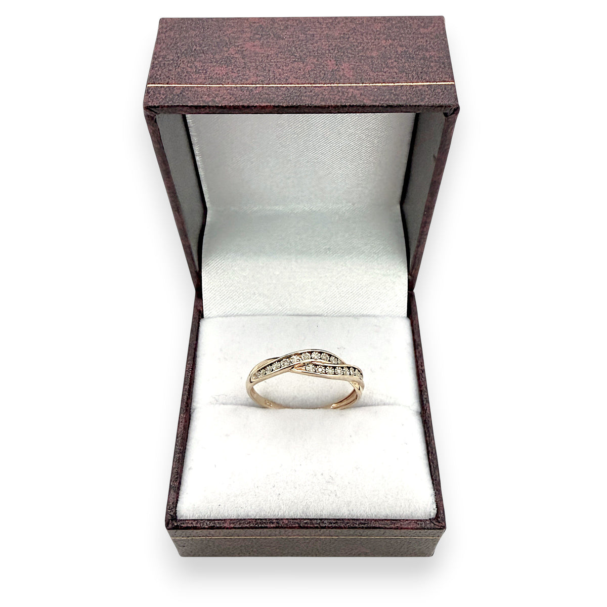 NZGD | 9ct Gold PROUDS Luxe Weave Diamond Ring Size Q 1/2