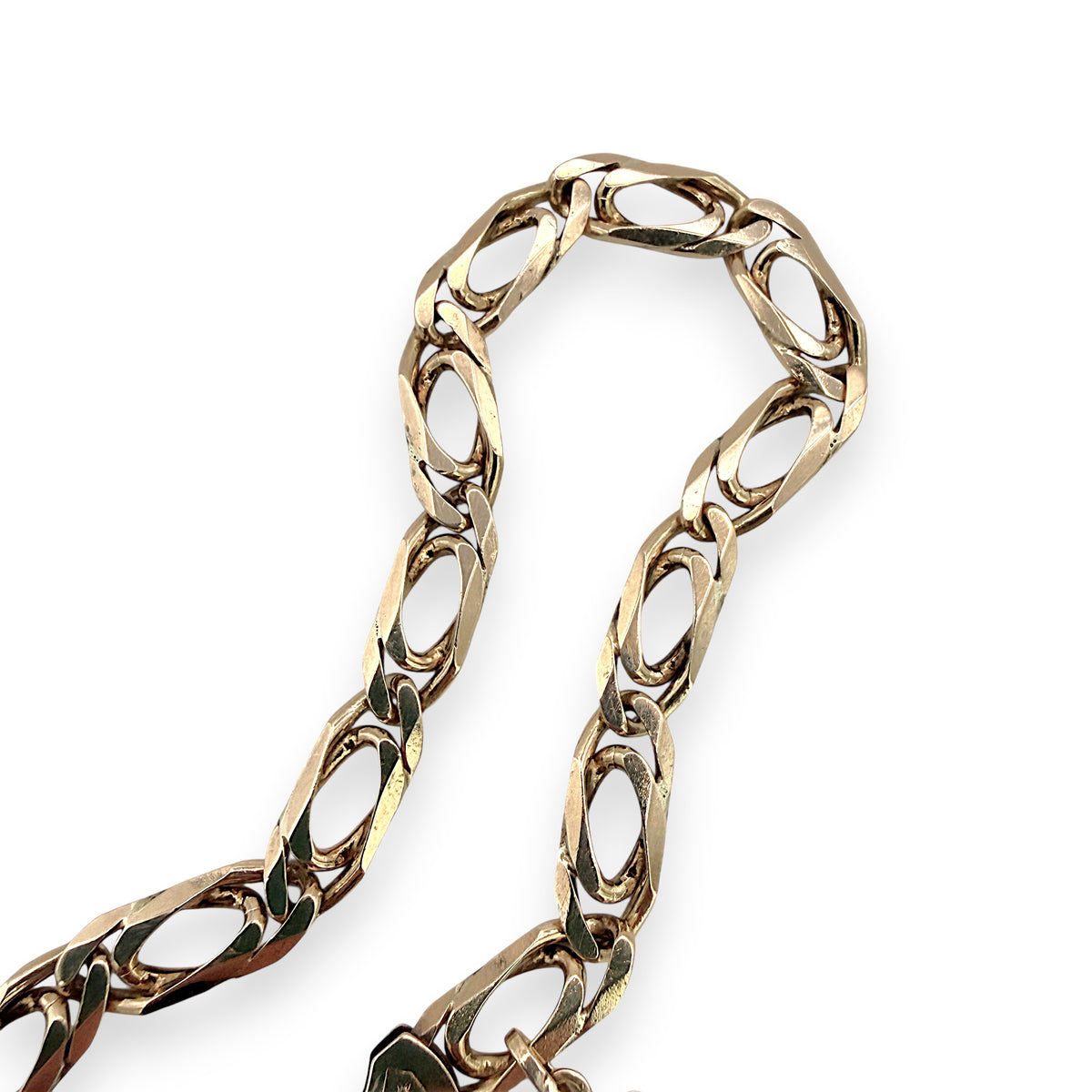 NZGD | 9ct Gold Italian Refined Bracelet with 'B" Initial Charm 19.5cm