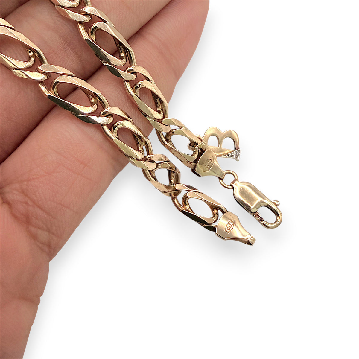 NZGD | 9ct Gold Italian Refined Bracelet with 'B" Initial Charm 19.5cm