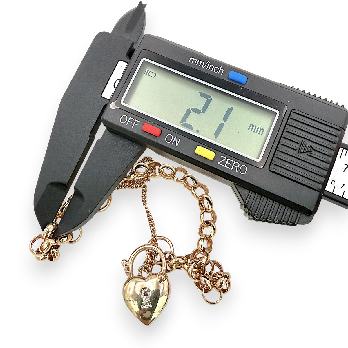 NZGD | 9ct Gold Heart Padlock Bracelet Forever Linked 18cm