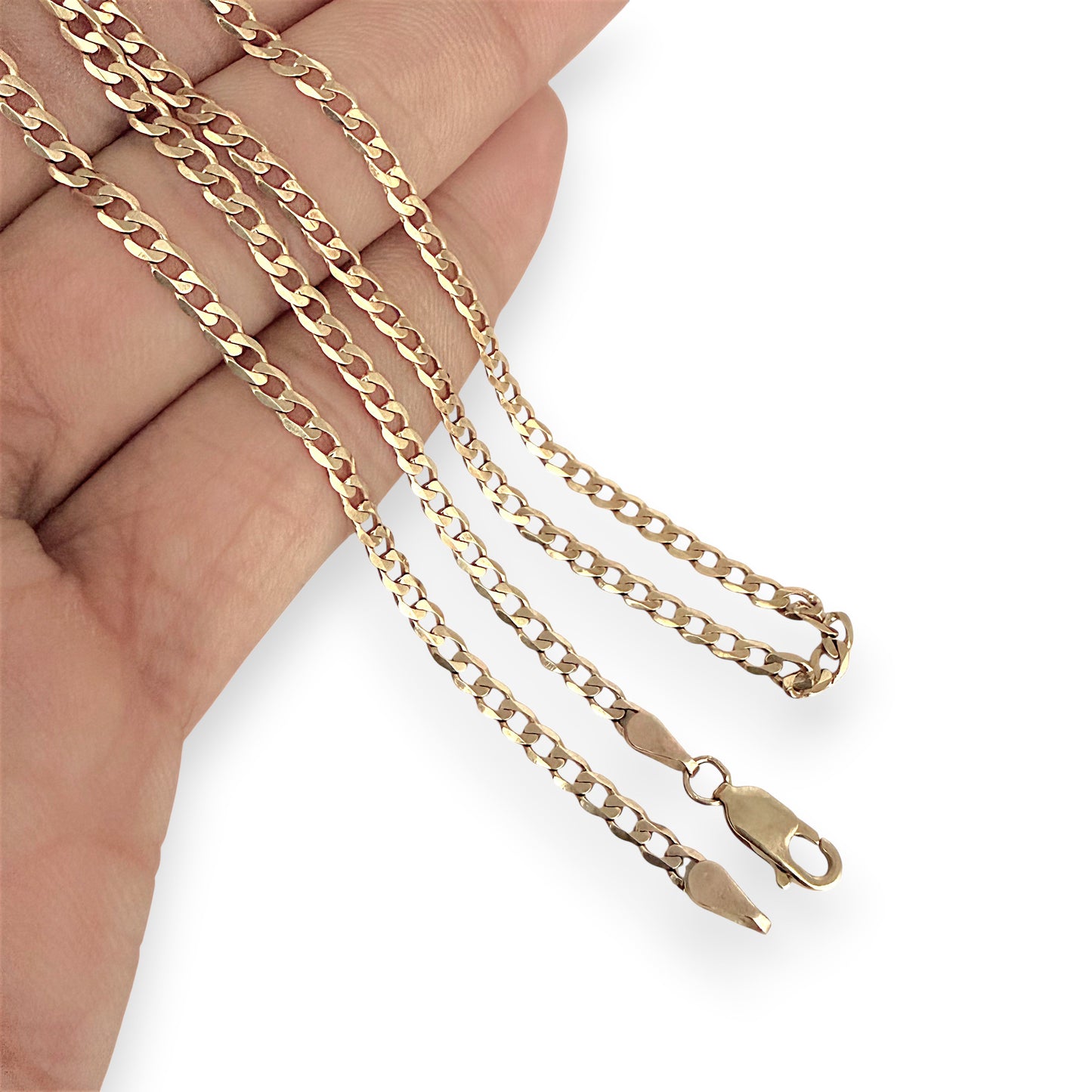 NZGD | 9ct Gold Radiant Flow Curb Chain 50cm