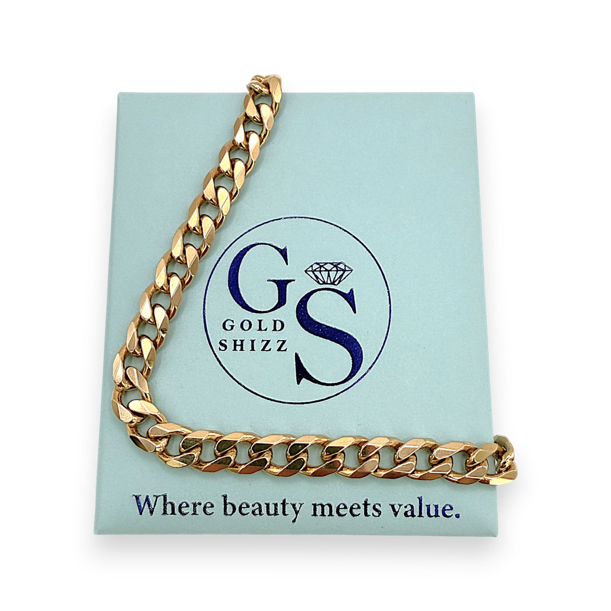 NZGD | 9ct Gold Majestic Curb Link Bracelet 21cm