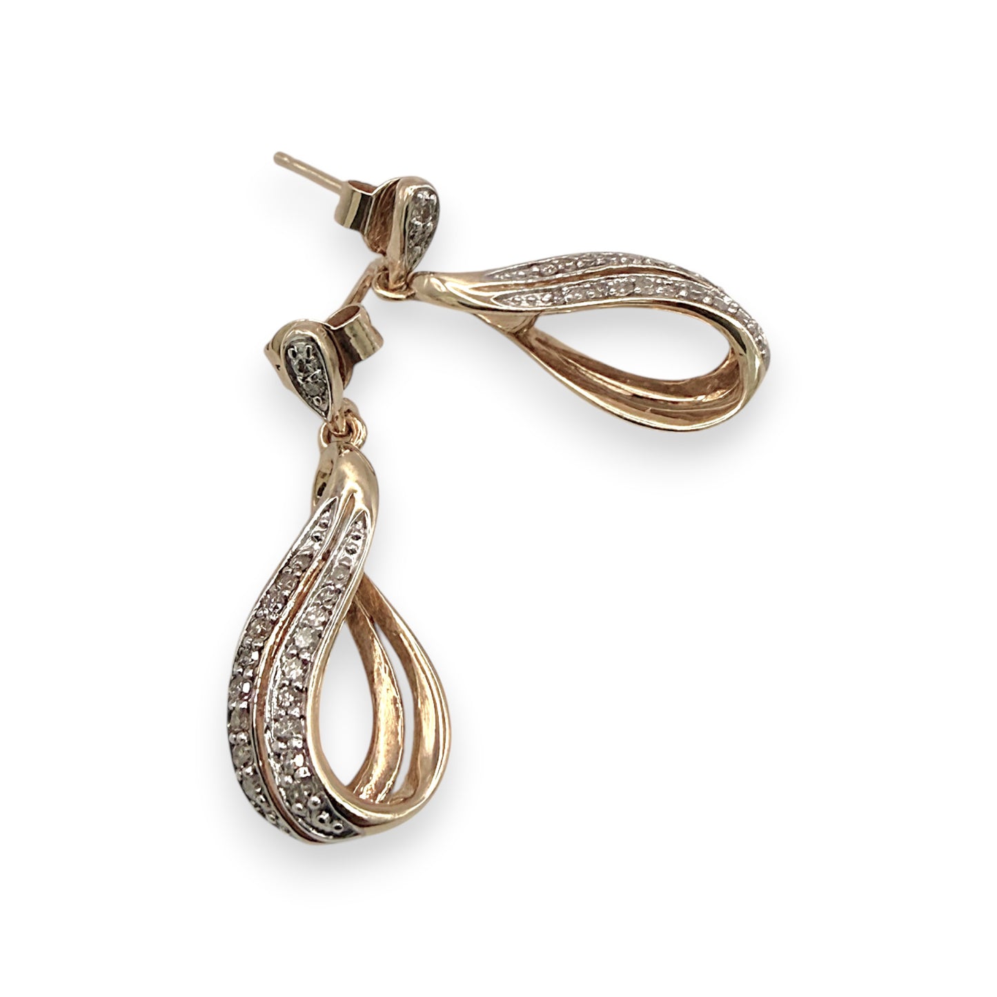 NZGD | 9ct Gold Eternal Glow Diamond Drop Earrings