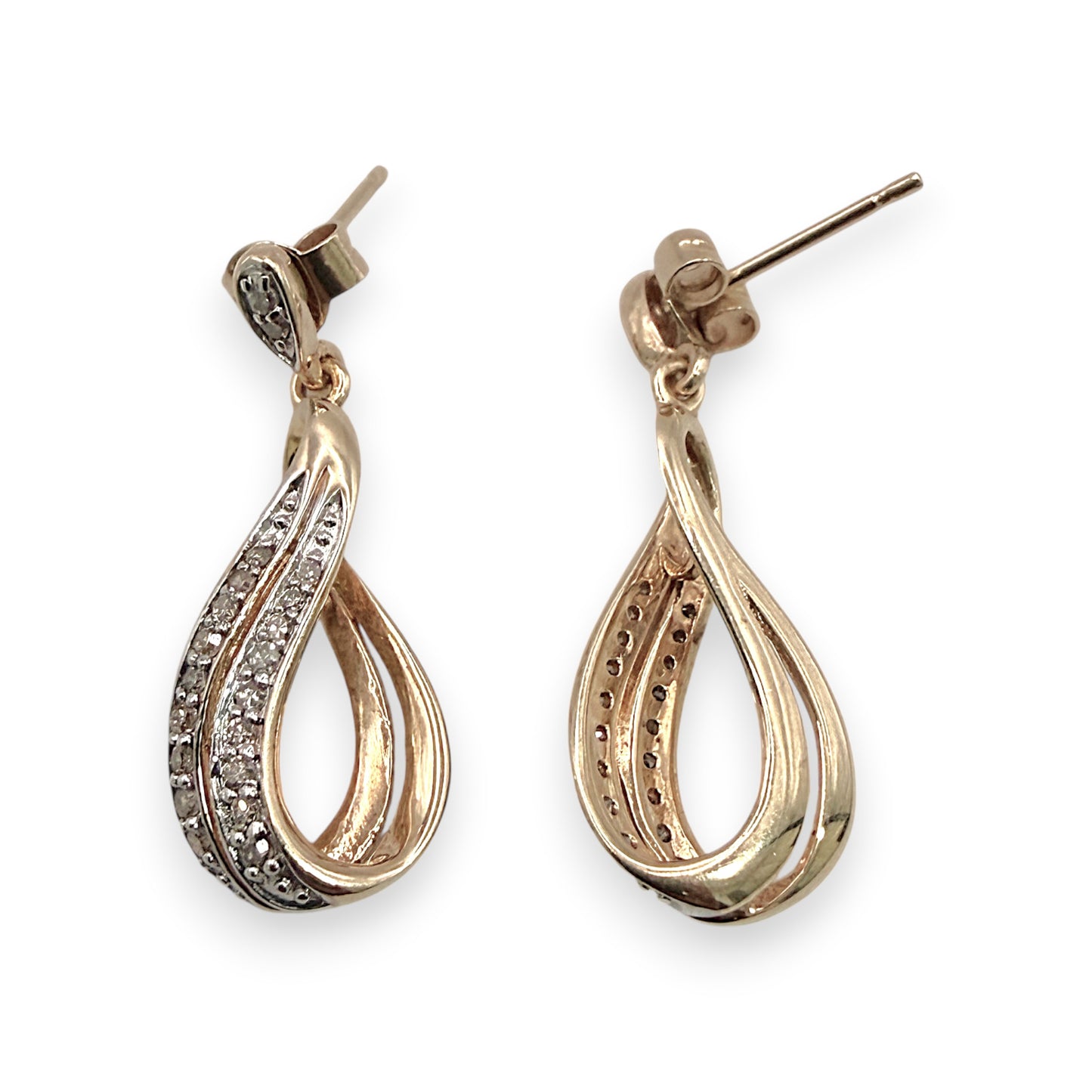 NZGD | 9ct Gold Eternal Glow Diamond Drop Earrings