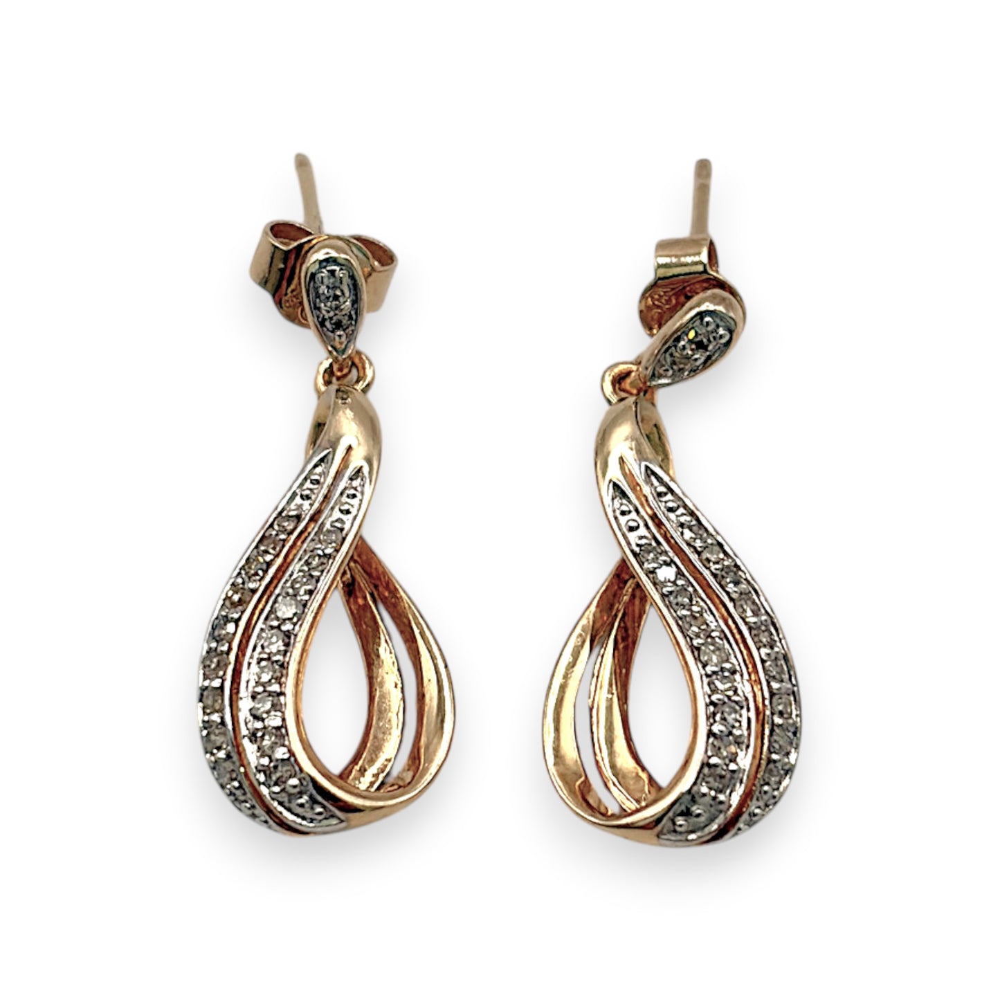 NZGD | 9ct Gold Eternal Glow Diamond Drop Earrings