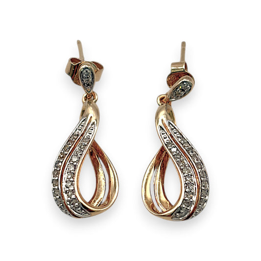NZGD | 9ct Gold Eternal Glow Diamond Drop Earrings