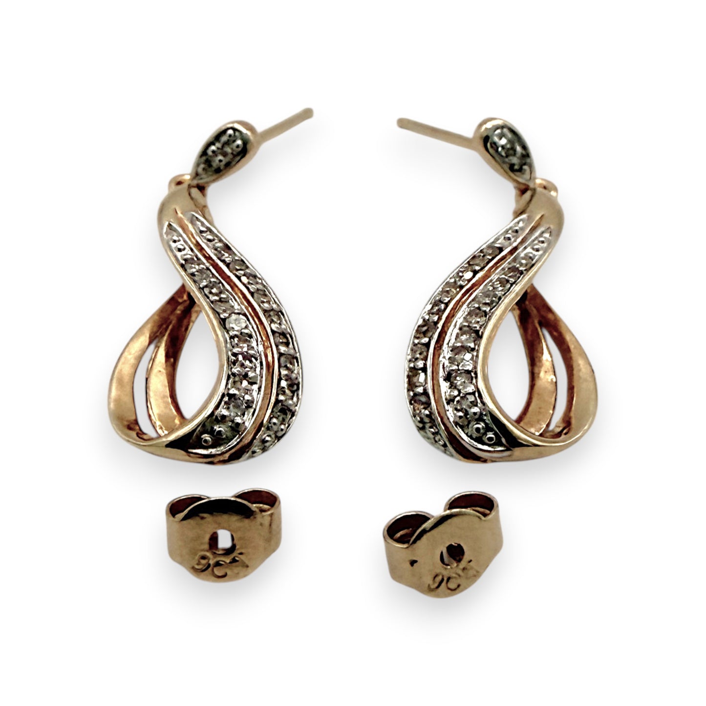 NZGD | 9ct Gold Eternal Glow Diamond Drop Earrings