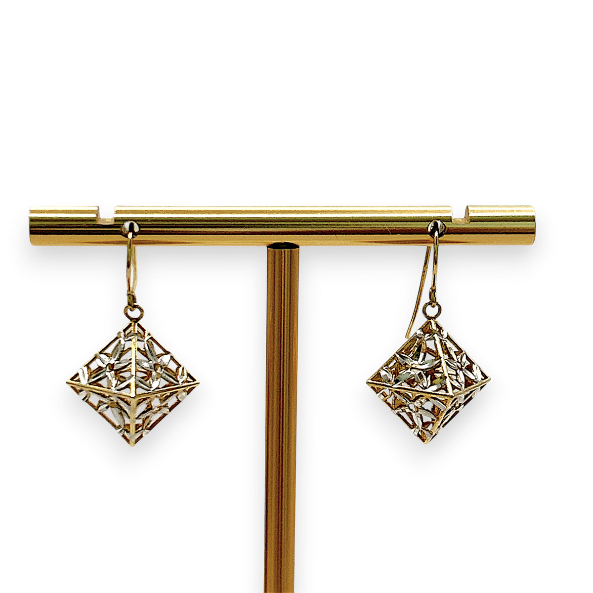 NZGD | 9ct Gold Celeste Two‑Tone Charm Earrings