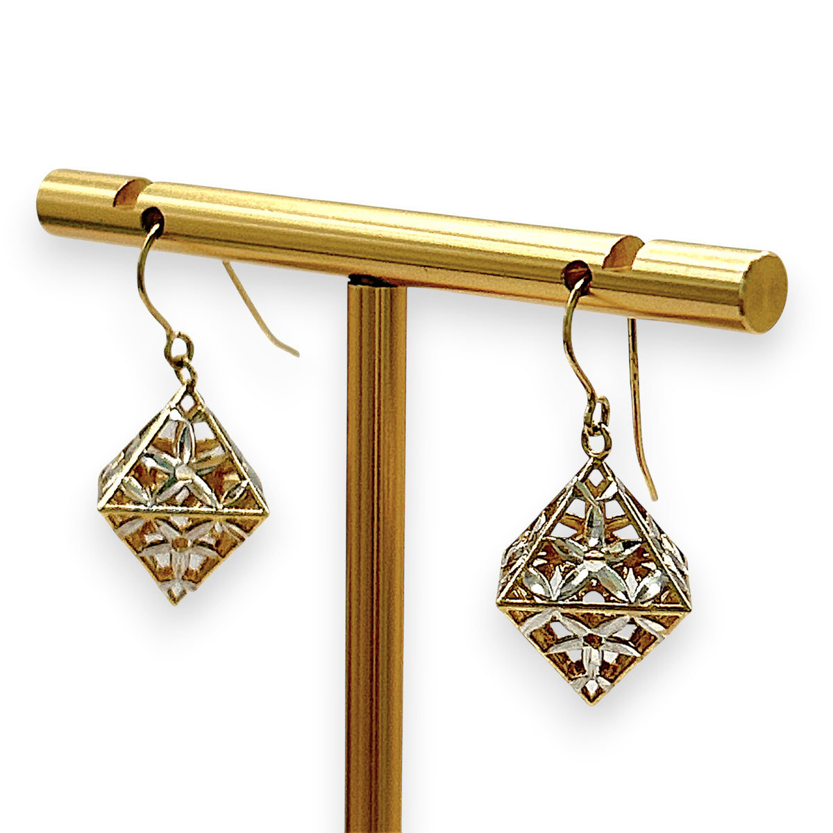 NZGD | 9ct Gold Celeste Two‑Tone Charm Earrings