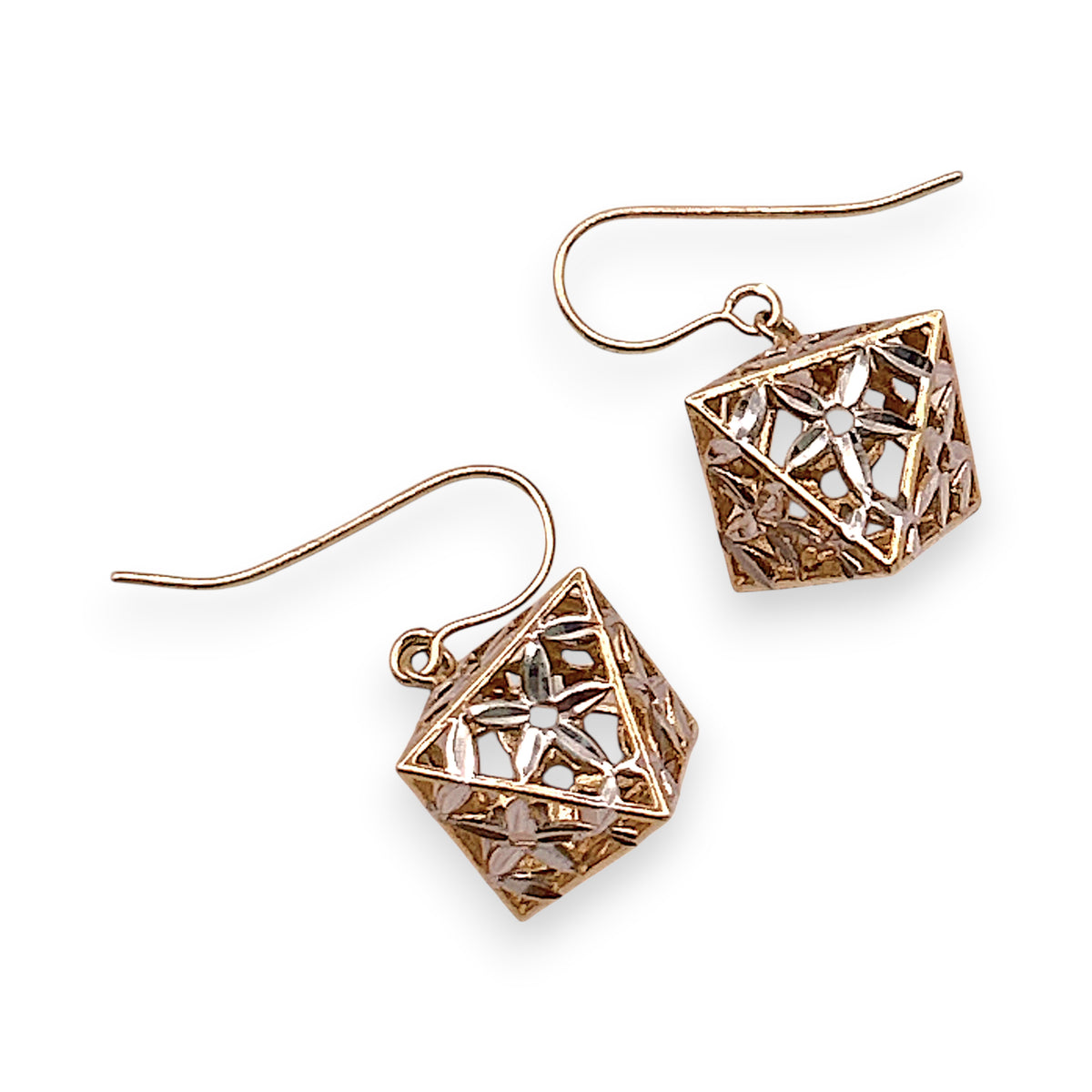 NZGD | 9ct Gold Celeste Two‑Tone Charm Earrings