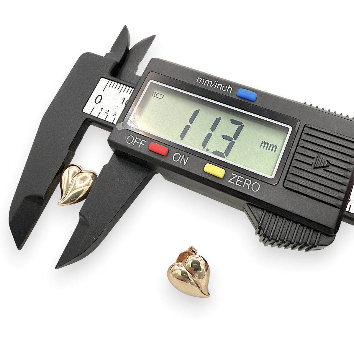 NZGD | 9ct Gold Heart Stud Earrings 12.5mm